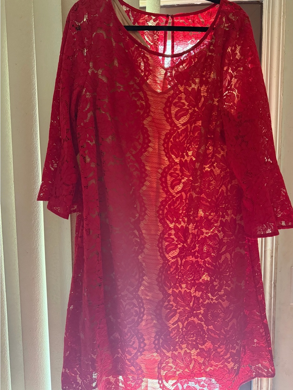 Lane Bryant Red Lace Overlay Dress